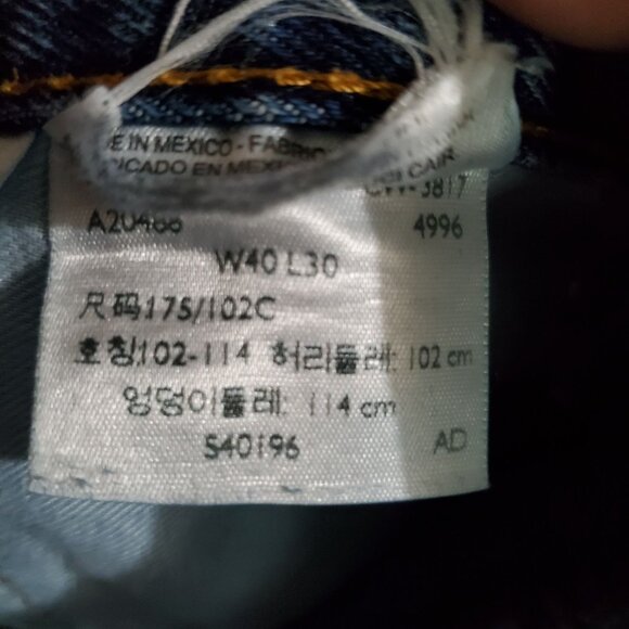 Levis Jeans Mens Size 40x30 Blue 505 Original Fit Straight Leg Denim - Picture 4 of 12